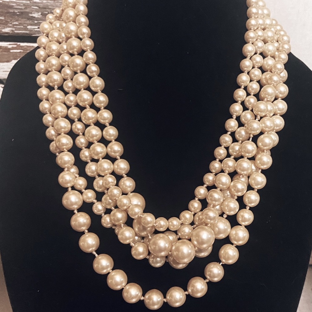 💥J Crew Multi Strand Pearl Necklace| Faux Peals💥